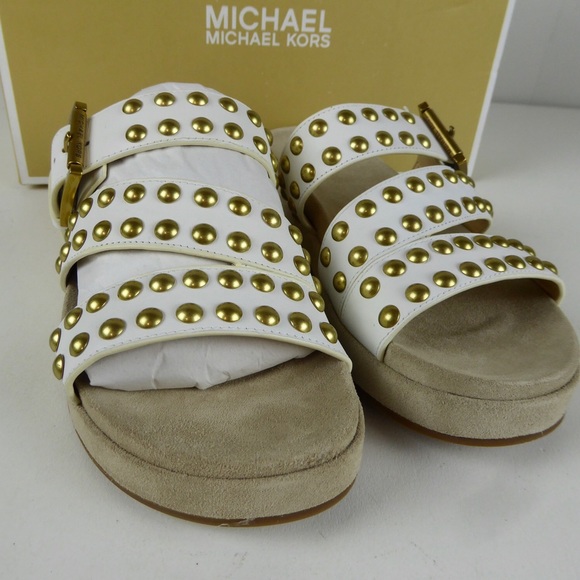 Michael Kors Ansel Leather Nail Studded Sandal NIB - Picture 2 of 9